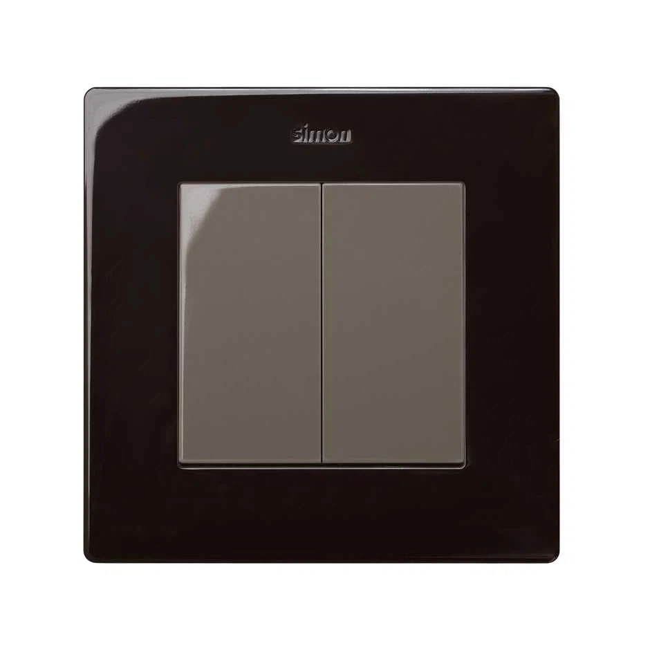 Double Va & Vient SIMON monobloc 250V chocolat taupe 24 Harmonie